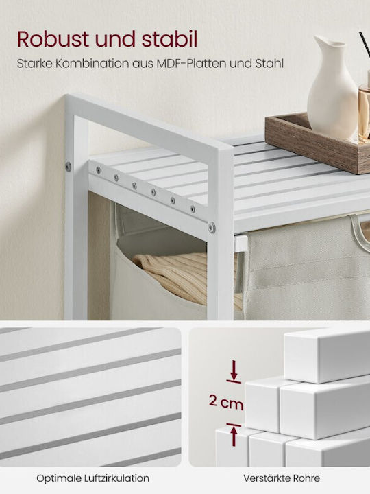 Vasagle Metal Laundry Basket 65l 50x33x72cm White