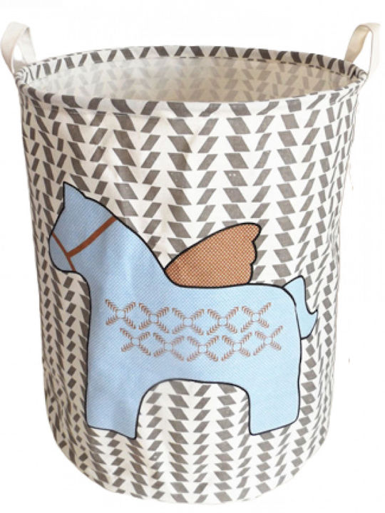 Next Pegasus Pattern Laundry Basket Fabric Folding 45x45x48cm White
