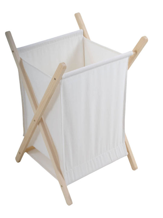 Ankor Fabric Laundry Basket 55lt with Cap 42x42x70cm White