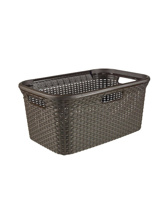 Curver Καλάθι Απλύτων Πλαστικό 45lt 45x38x27cm Καφέ