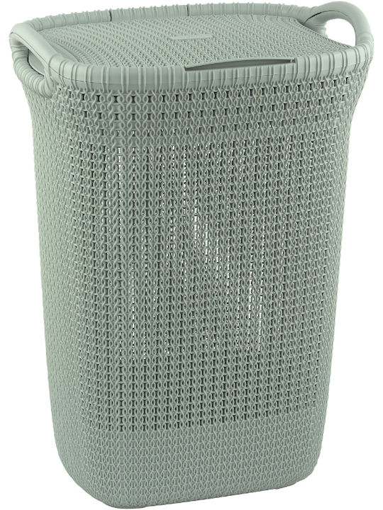 Curver Knit Laundry Basket Plastic with Cap 45x34x61cm Blue