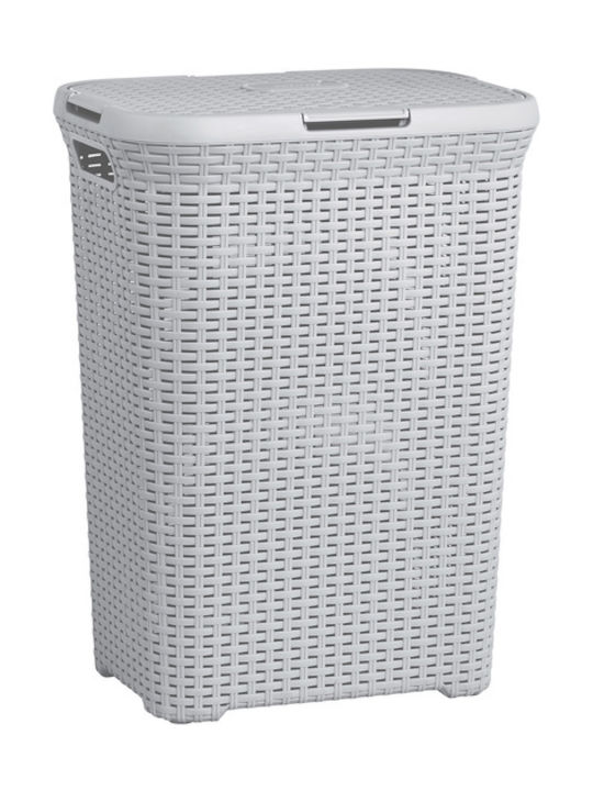 Curver Ribbon Coș De Rufe Din Paie 60L Cu Capac 44x45x61,5cm Gri