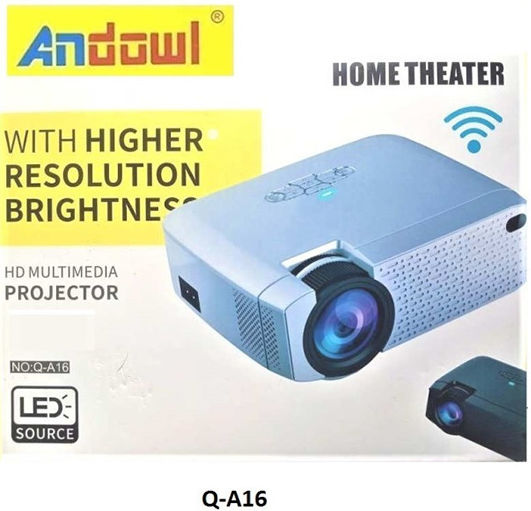 Andowl Q-A16B Mini Beamer LCD Mit Einfache Lampe mit Wi-Fi und Eingebauten Lautsprechern Q-A16