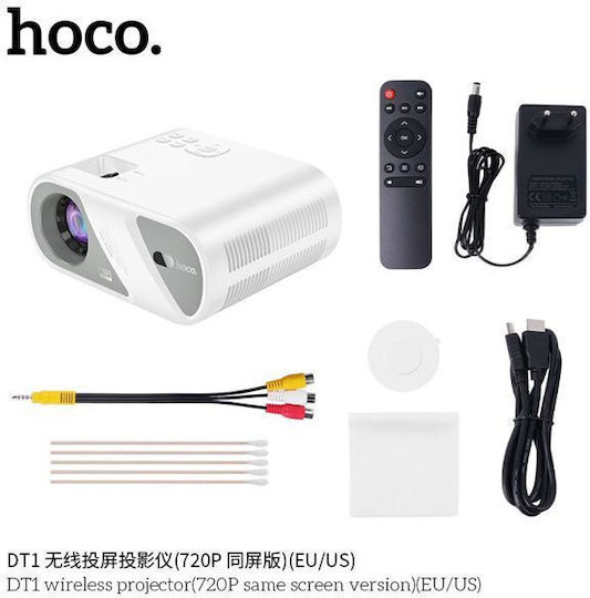 Hoco DT1 Proiector LCD HD LED cu Wi-Fi Alb