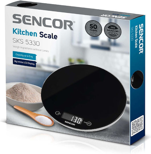 Sencor Digital Kitchen Scale Up To 5kg Black