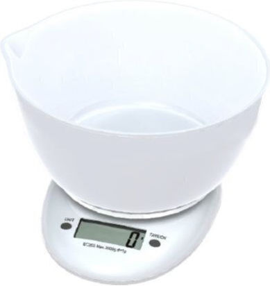 Omega OBSKWB Ψηφιακή Ζυγαριά Κουζίνας με Κάδο έως 3kg Λευκή