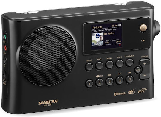 Sangean WFR-28 Φορητό Ραδιόφωνο με Bluetooth και USB Μαύρο