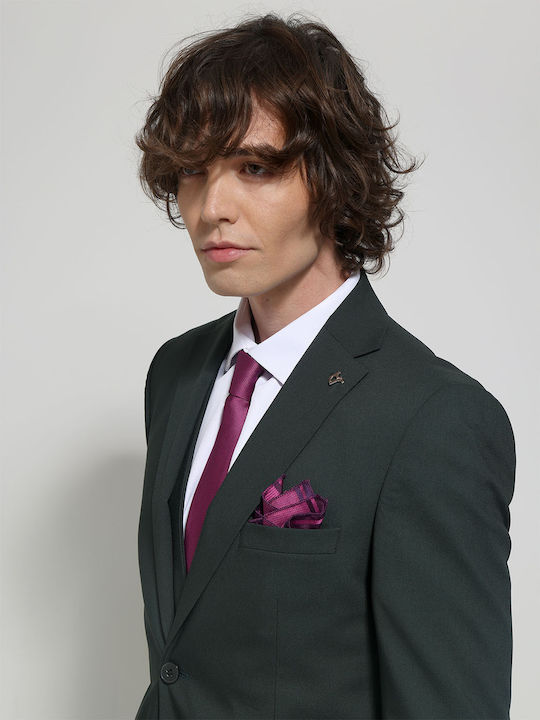 Men's Suit with Vest Green