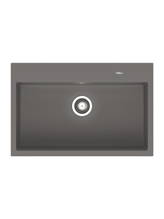 Pyramis Ithaka 1b 070244411 Drop-In Spüle aus Verbundgranulat B61xT51cm Iron Grey