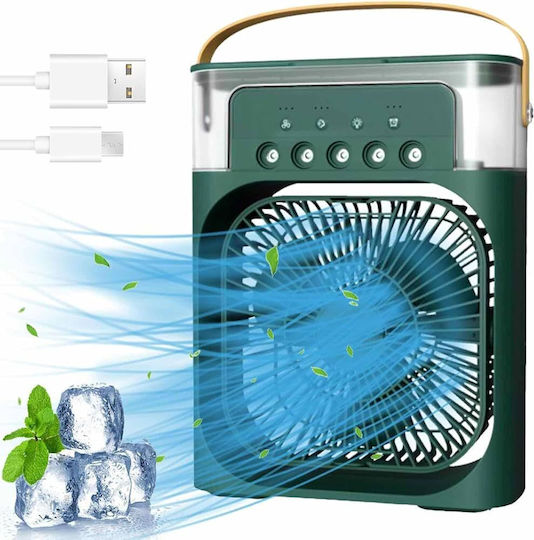 Ventilator USB Cu Apă și Iluminare 10W Verde