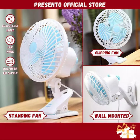 Ανεμιστήρας με Κλιπ 20W Διαμέτρου 18cm Λευκός