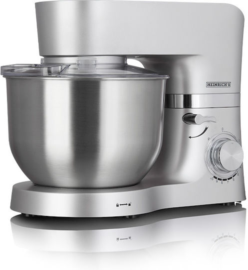 Heinrich's KM 6278 Stand Mixer 1300W with Stainless Mixing Bowl 6.5lt Silver-Metal