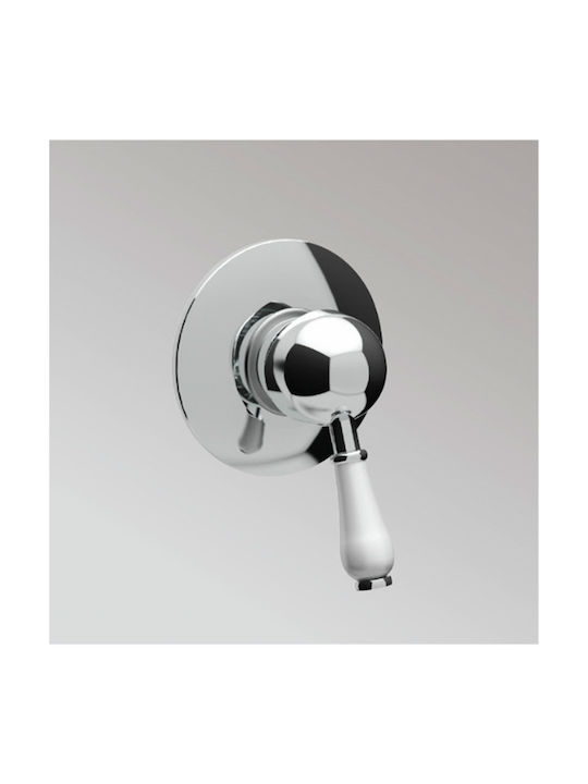 Teorema Tiffany Built-in Faucet Mixer for Shower 1 Exit Silver