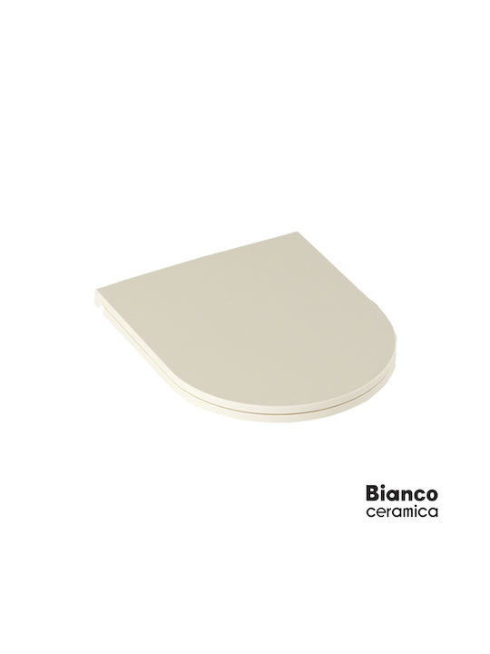Bianco Ceramica Καπάκι Λεκάνης Soft Close Πλαστικό 45x36.5cm Ivory Matt