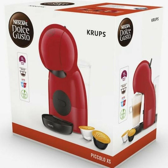 Krups Piccolo XS Pod Coffee Machine for Capsules Dolce Gusto Pressure 15bar Red