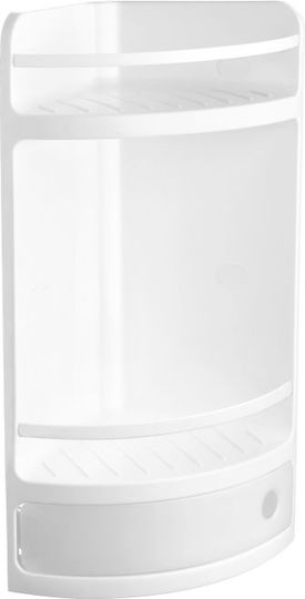 Dimitracas LUX 43201 Corner Wall Mounted Bathroom Shelf Plastic with 2 Shelves 20x20x50cm White