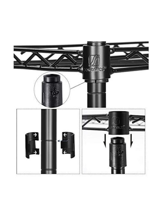 Songmics Επιδαπέδια Ραφιέρα Μπάνιου Μεταλλική 30x30x123.5cm