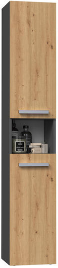 Topeshop An der Wand montiert Badezimmerregal Hölzernes Gray