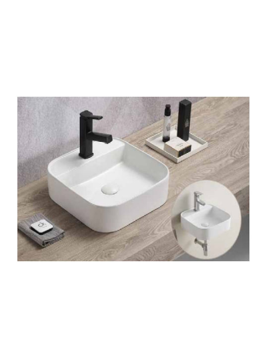 Tema Countertop Sink Porcelain 40x40x11cm White