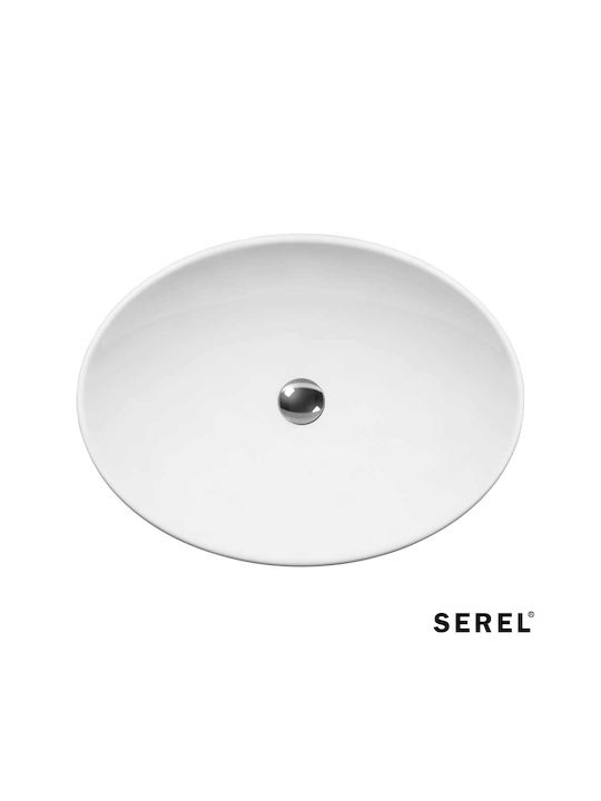 Serel Aufgesetztes Waschbecken Porzellan 55x41cm White