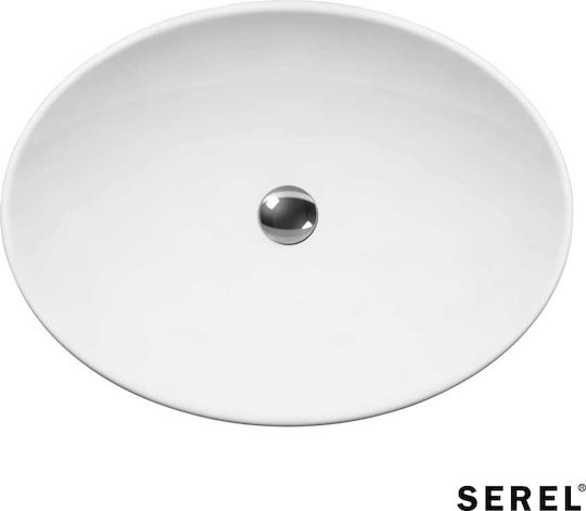 Serel Aufgesetztes Waschbecken Porzellan 55x41cm White