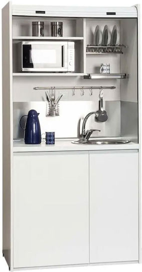Silver Silver Office 105 Πολυκουζινάκι με Δεξιά Γούρνα 105x65x209cm Γκρι