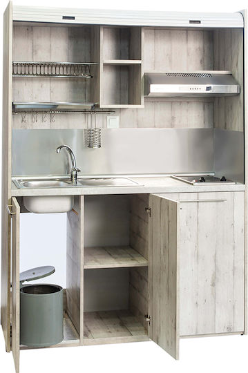 Silver ΚΣ160 Πολυκουζινάκι με Αριστερή Γούρνα 160x65x209cm Wenge