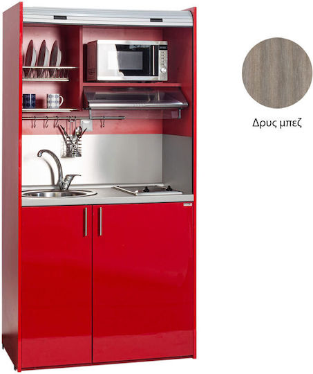 Silver ΚΣ105 Πολυκουζινάκι με Αριστερή Γούρνα 105x65x209cm Δρυς