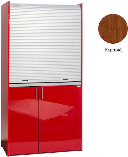 Silver K105 K105-Cherry Kitchenette with Left Sink Bowl 105x65x209cm Cherry