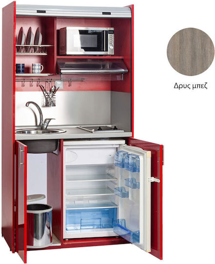 Silver ΚΣ105 Πολυκουζινάκι με Αριστερή Γούρνα 105x65x209cm Δρυς