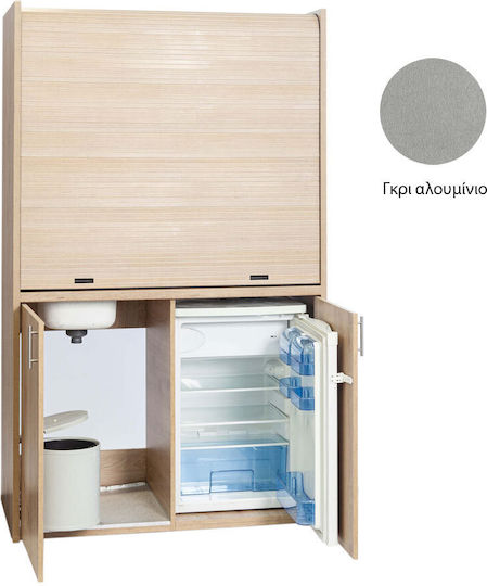 Silver ΚΣ125 Πολυκουζινάκι με Αριστερή Γούρνα 125x65x209cm Γκρι