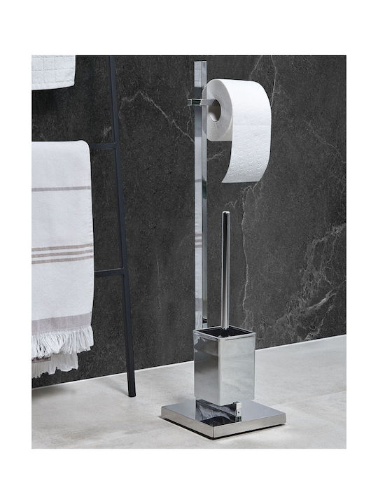 Beliani Metal Bathroom Accessory Set Silver