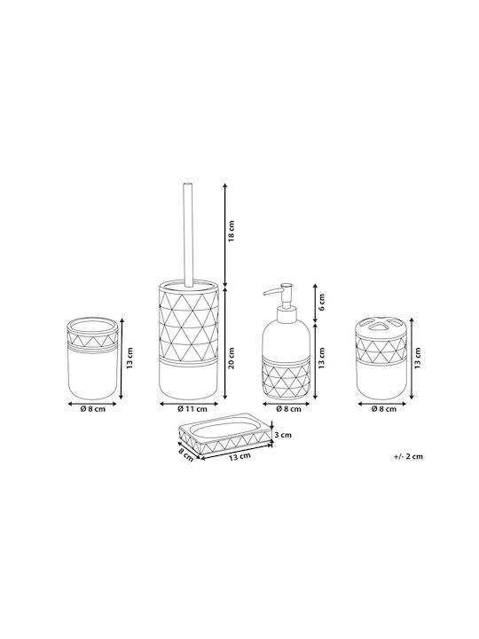 Beliani Ceramic Bathroom Accessory Set Black 5pcs
