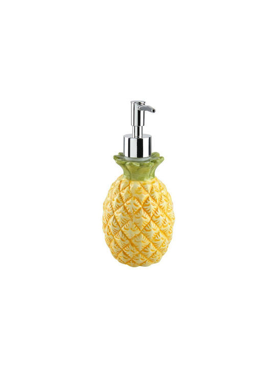 Beliani Badezimmer-Accessoire-Set Keramik Gelb 4Stück