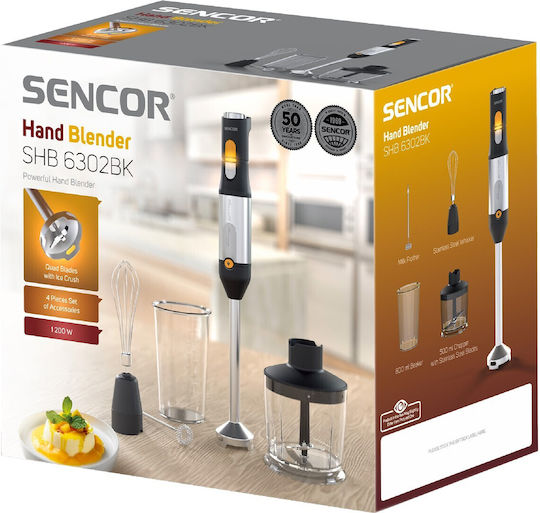 Sencor Ръчен Блендер с Анооксидирана Пръчка 1200W Черен