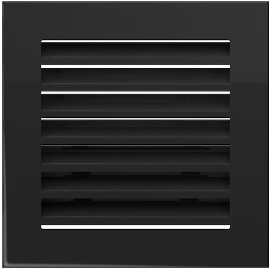 Kratki Square Fireplace Air Shutter Black Fresh 17x17cm