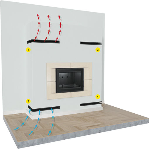 Kratki Γωνιακή Περσίδα Τζακιού 40x60x9cm Μαύρη