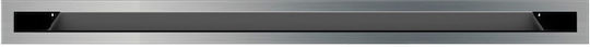 Kratki Rectangular Fireplace Air Shutter Inox 80x6cm