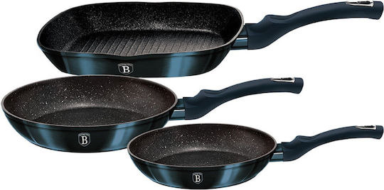 Berlinger Haus Metallic Line Aluminum Pans Set Aquamarine Collection with Non-Stick Interior Coating 3 Pieces