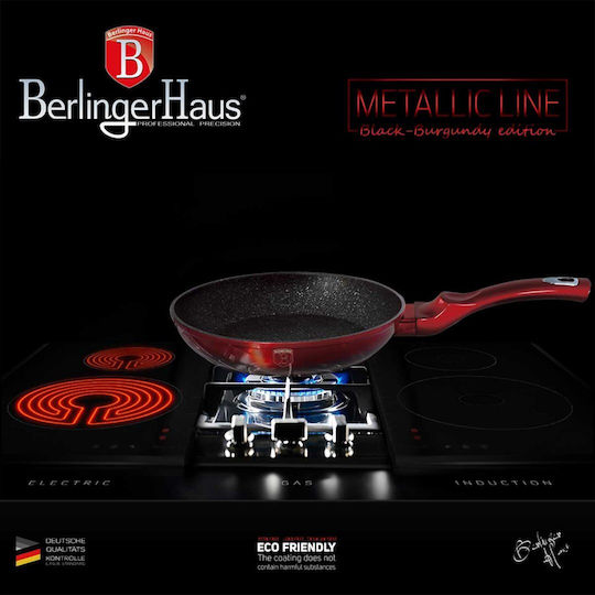 Berlinger Haus Metallic Line Комплект Тигани от Алуминий Burgundy Collection с Вътрешно Покритие от Камък 3 Съда