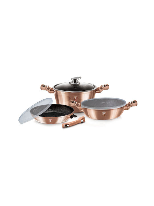 Berlinger Haus Berlinger Haus Kochgeschirr-Set aus Aluminiumguss Rose Gold mit Innenbeschichtung aus Stein 3-tlg