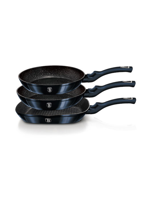 Berlinger Haus Metallic Line Pans Set of Aluminum with Non-stick Coating Aquamarine Collection 3pcs