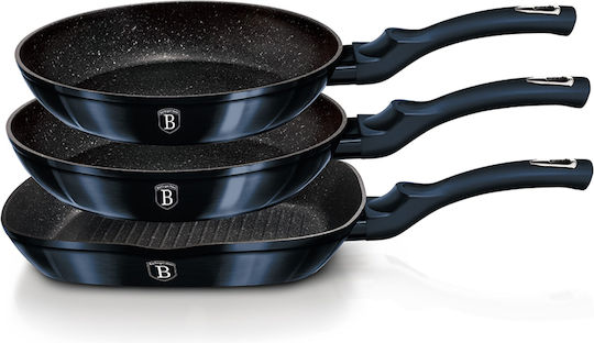 Berlinger Haus Metallic Line Aluminum Pans Set Aquamarine Collection with Non-Stick Interior Coating 3 Pieces