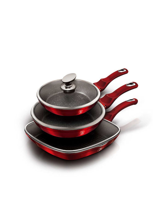 Berlinger Haus Metallic Line Pfannen-Set Burgundy Collection BH-6189 3Stück