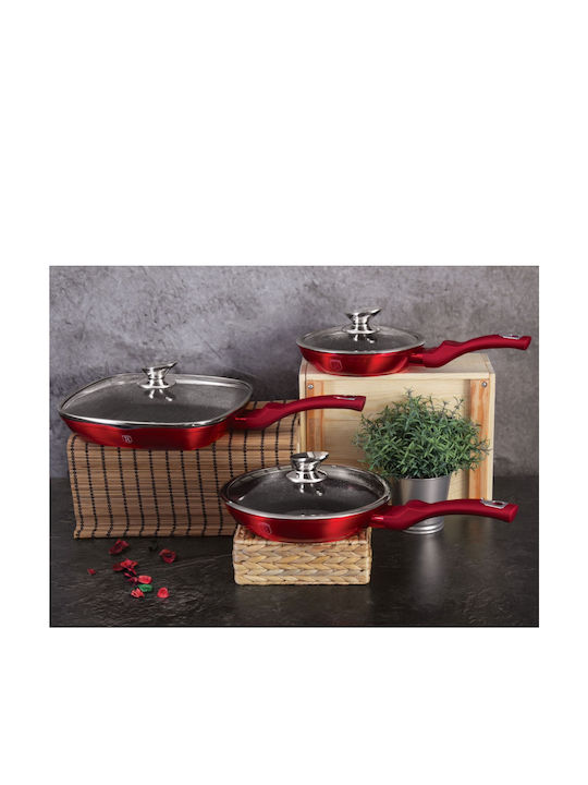 Berlinger Haus Metallic Line Pfannen-Set Burgundy Collection BH-6189 3Stück