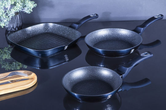 Berlinger Haus Metallic Line Aluminum Pans Set Aquamarine Collection with Non-Stick Interior Coating 3 Pieces