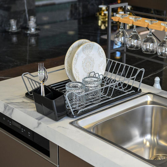 Max Home Στραγγιστήρι Νεροχύτη Μεταλλικό Γκρι 47x32x11.5cm