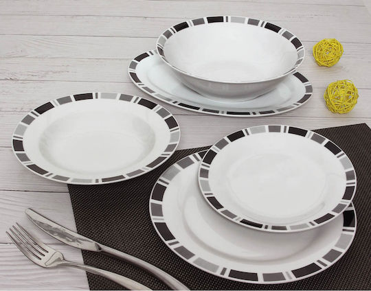 Ankor Black Porcelain Dinnerware Set 20pcs