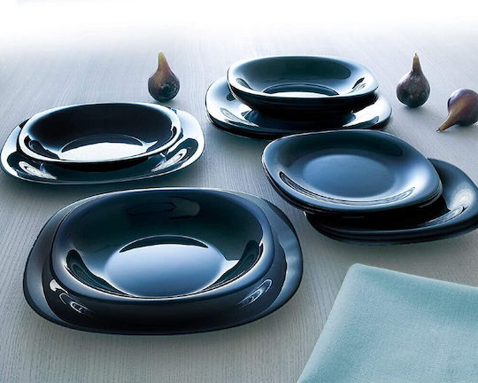 Luminarc Carine Black Porcelain Dinnerware Set 18pcs