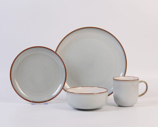 Cryspo Trio White Ceramic Dinnerware Set 20pcs